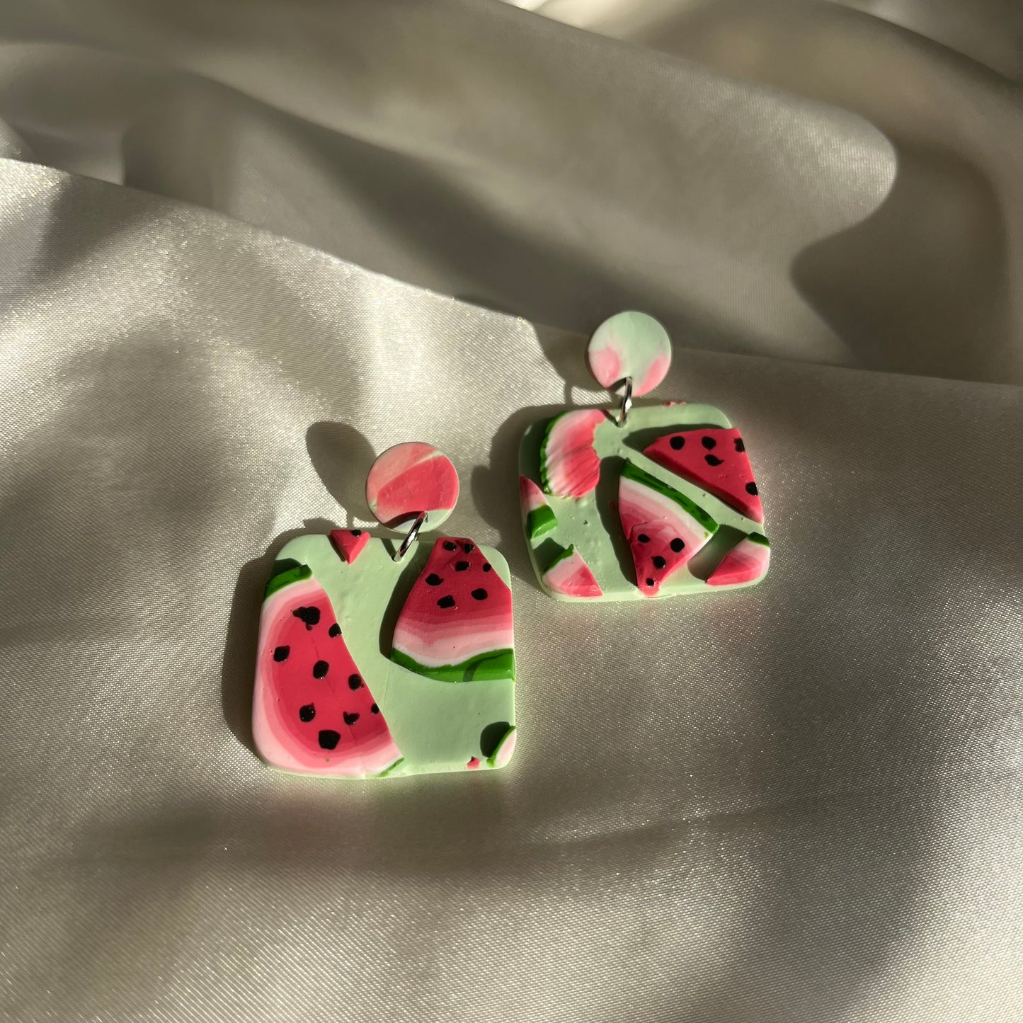 Watermelon Square Earrings