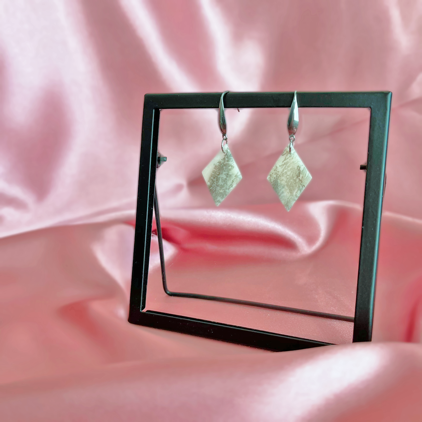 Inked Full Diamond Dangle Earrings