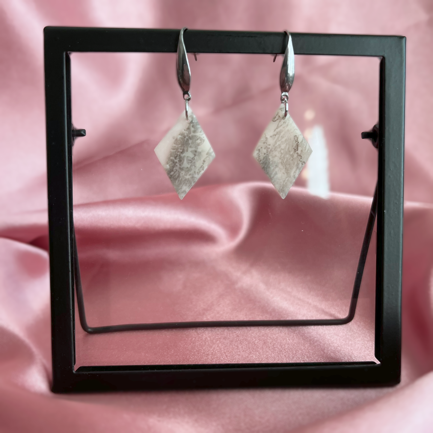 Inked Full Diamond Dangle Earrings
