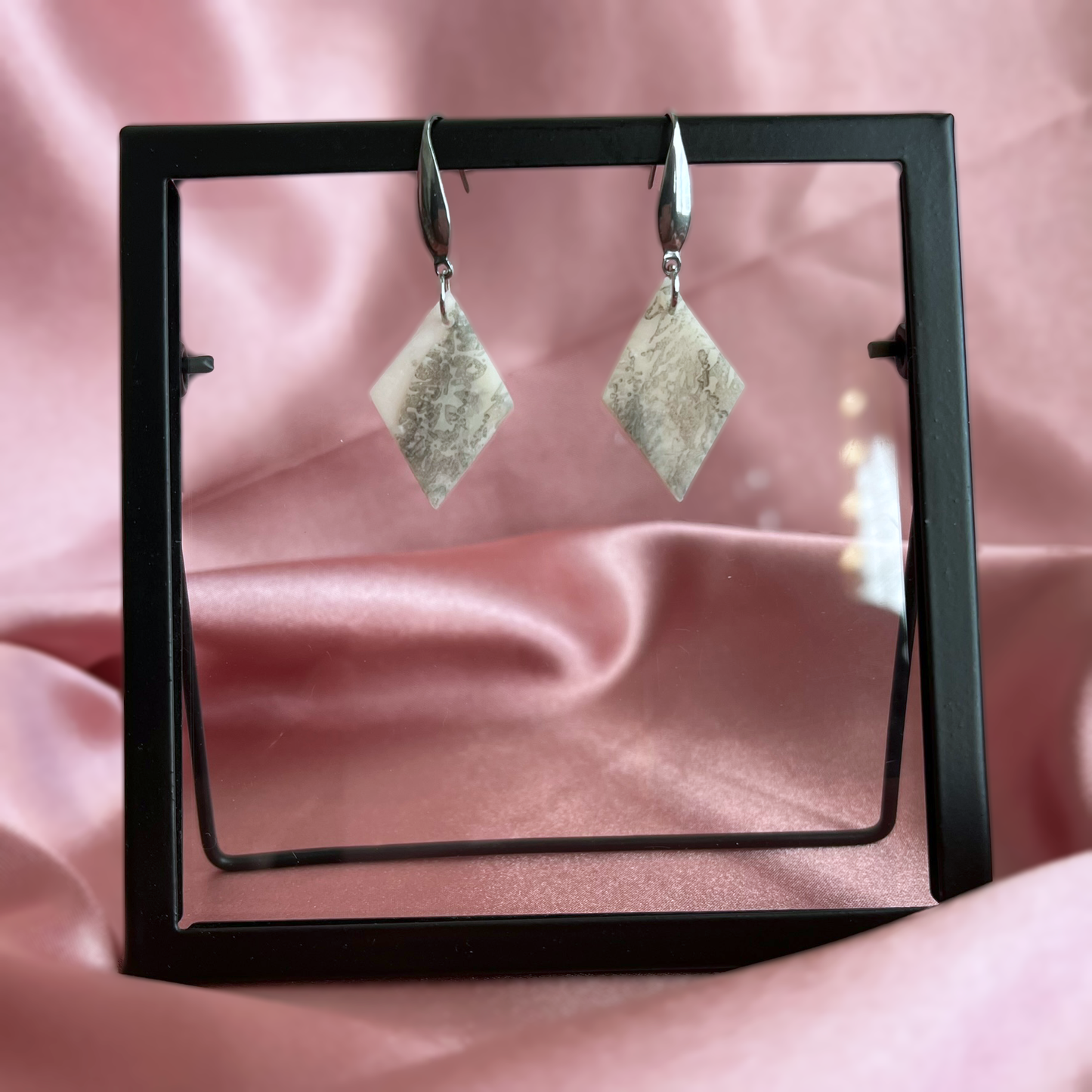Inked Full Diamond Dangle Earrings