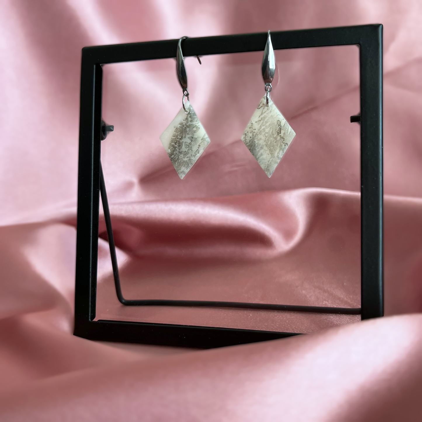 Inked Full Diamond Dangle Earrings