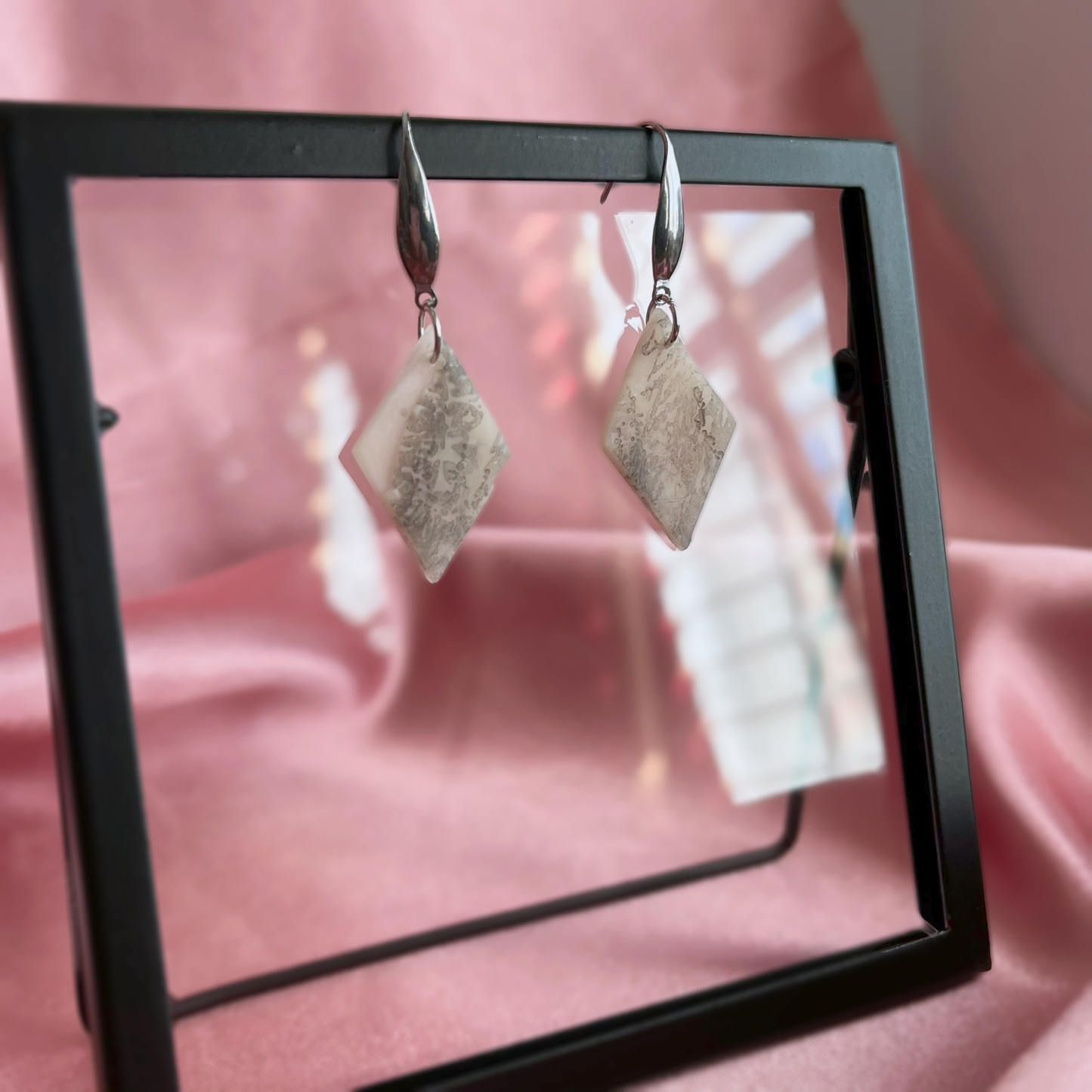 Inked Full Diamond Dangle Earrings
