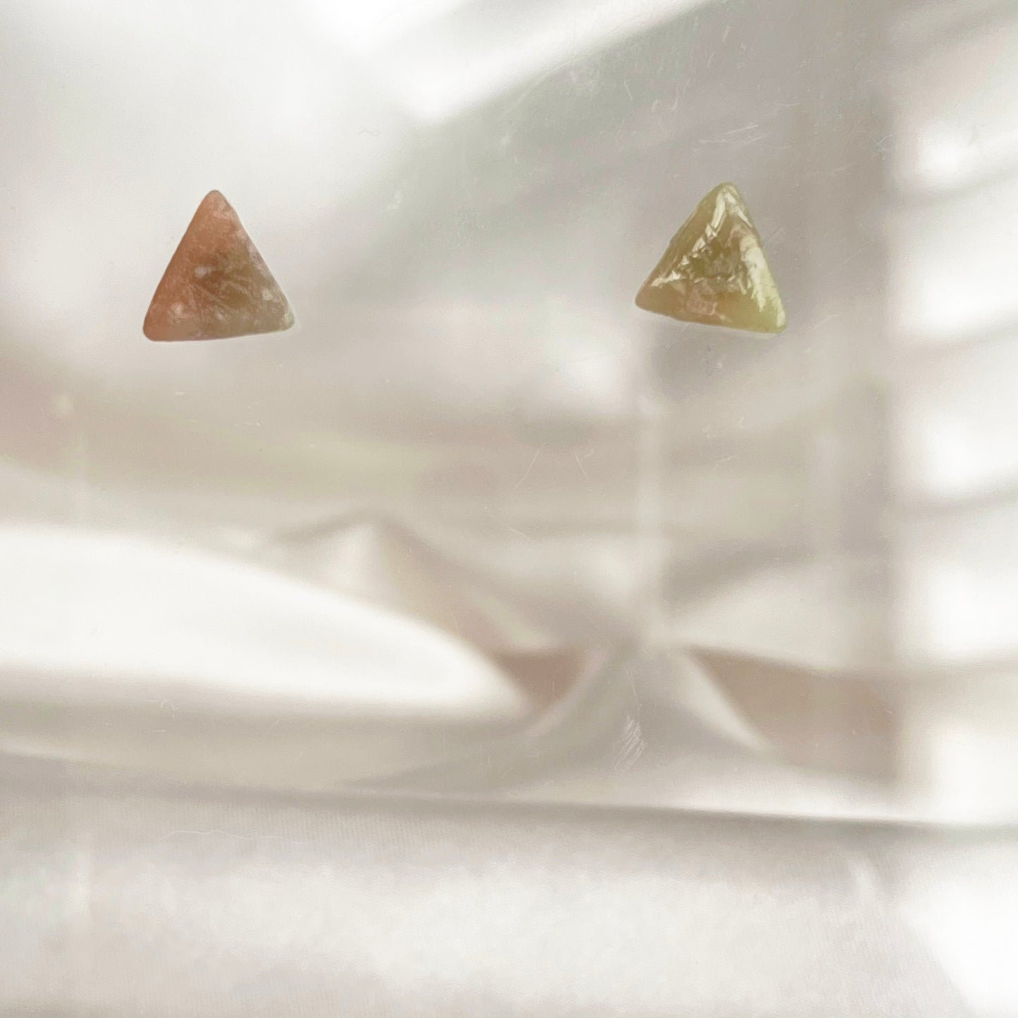 Verdant Rainbow Triangle Studs Earrings