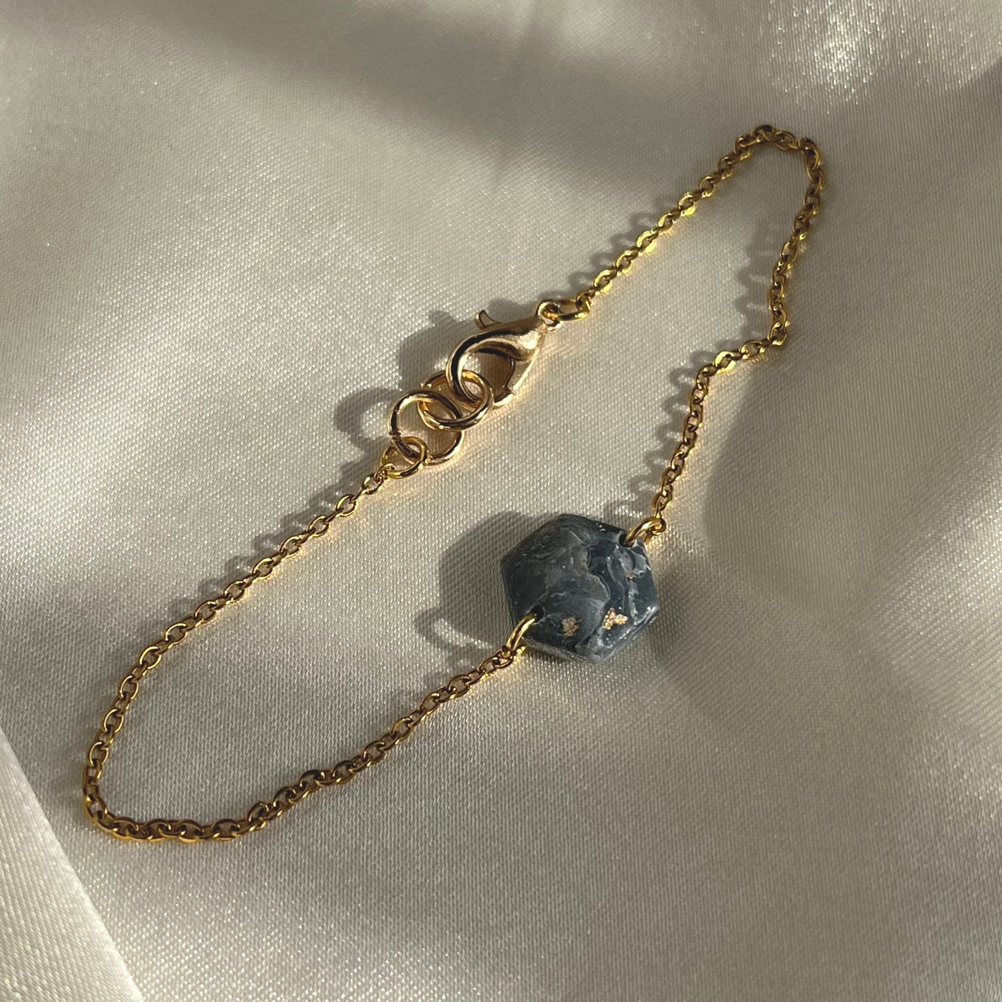 Navy to Teal Hexagon Bracelet