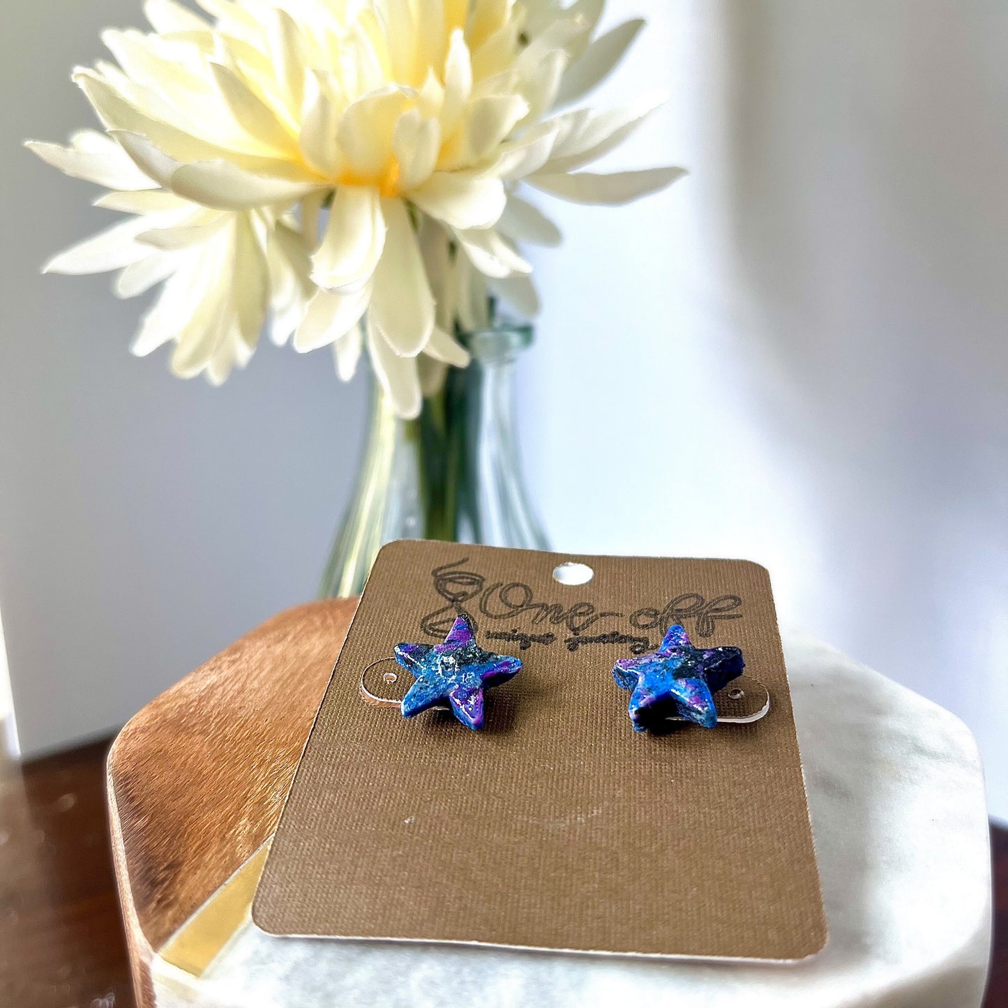 Star Galaxy Studs | Celestial Collection | Handmade Polymer Clay Earrings
