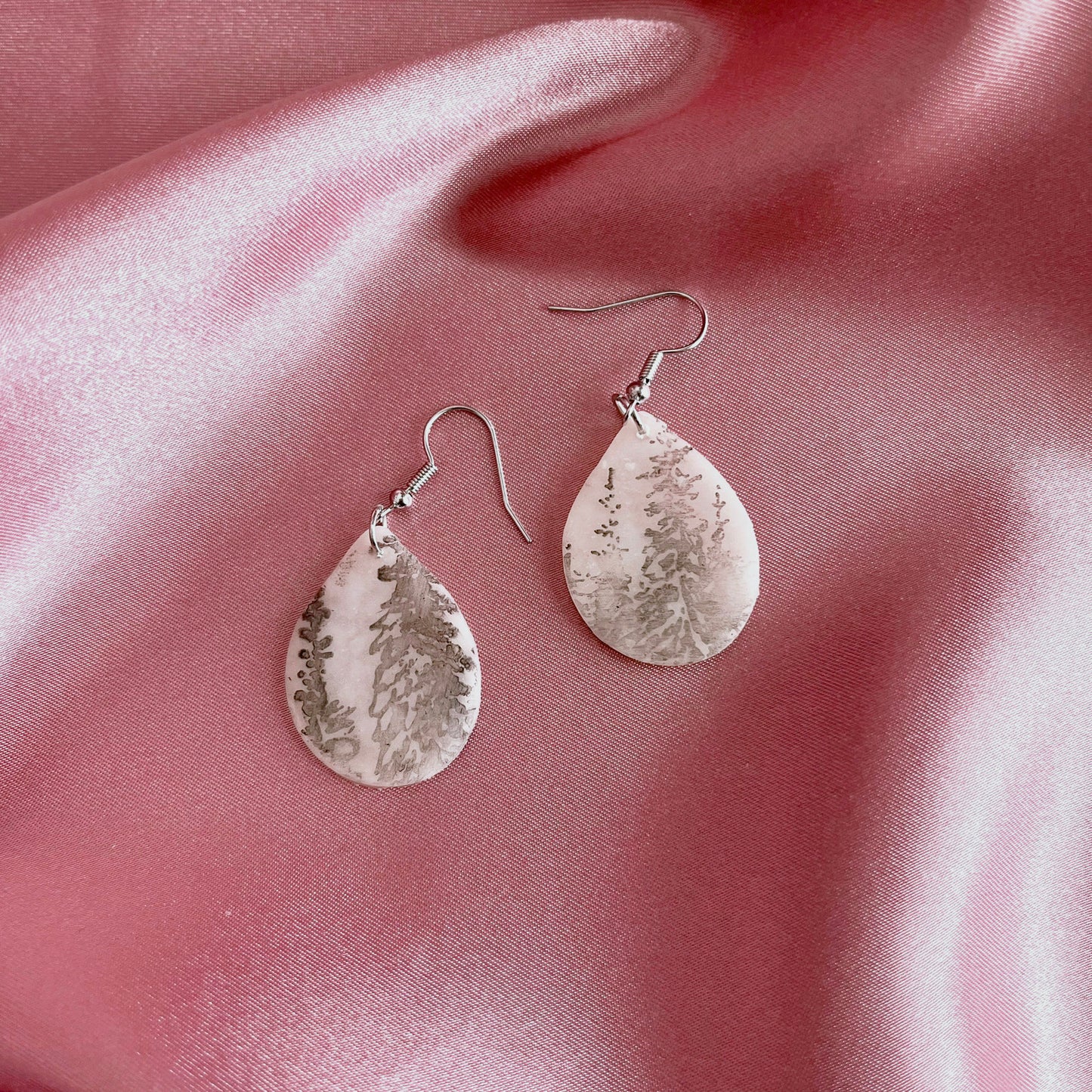 Inked Teardrop Dangle Earrings