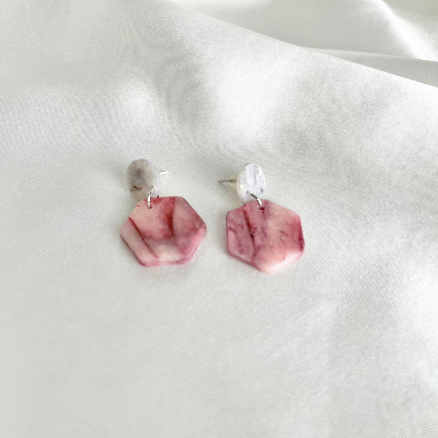 Salt and Pepper Lilac Drop Dangle Earrings