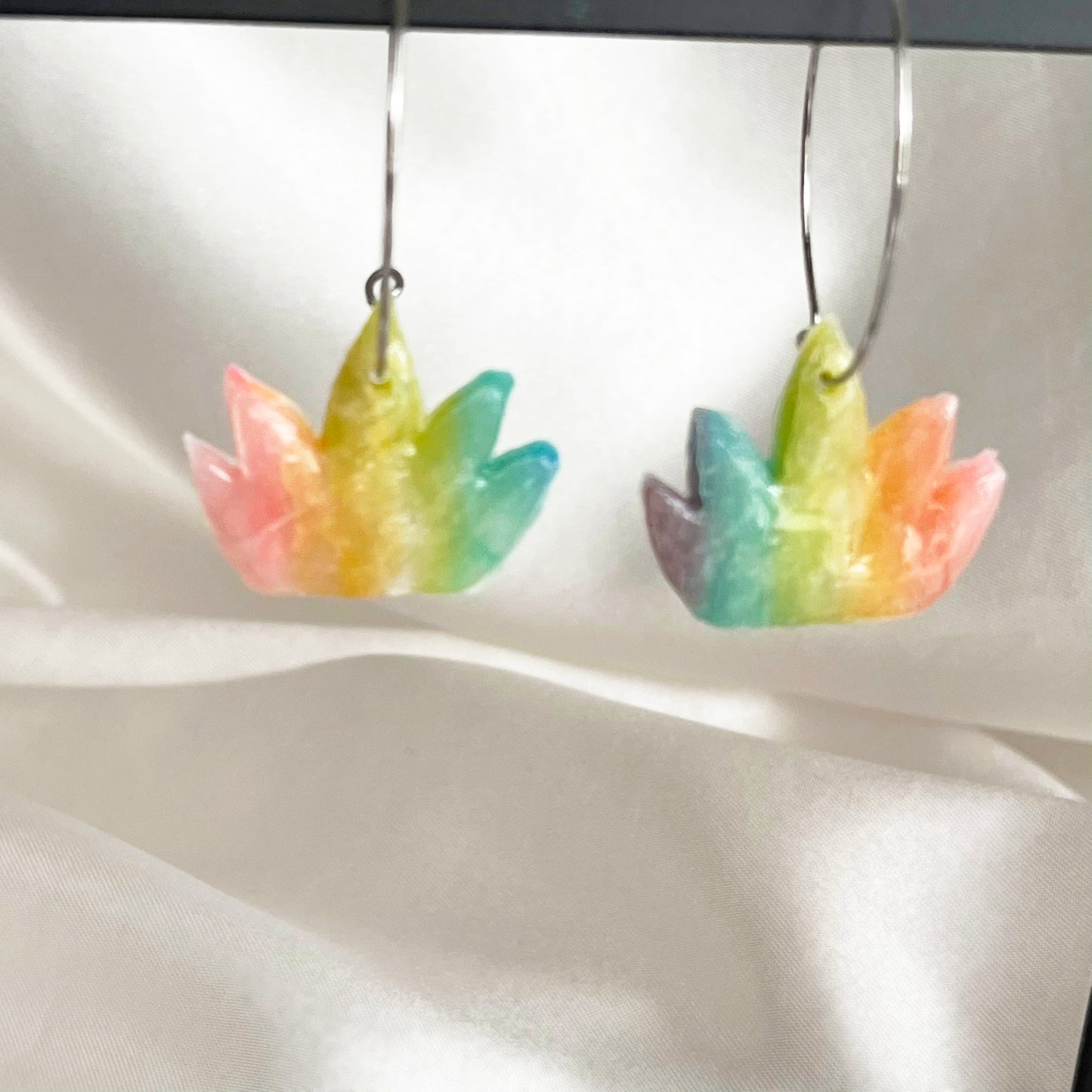 Leafy Rainbow Dangle Earrings