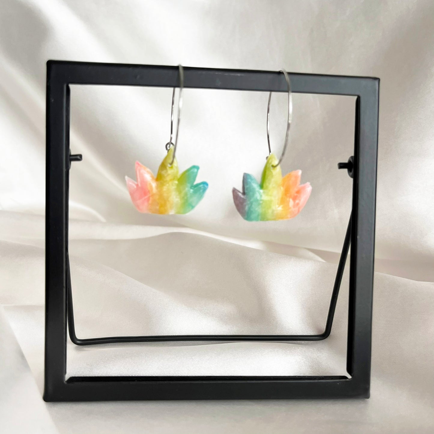 Leafy Rainbow Dangle Earrings