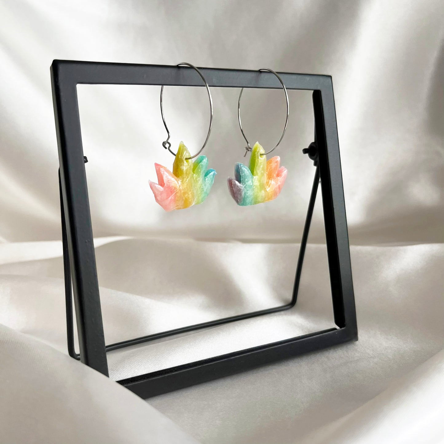 Leafy Rainbow Dangle Earrings