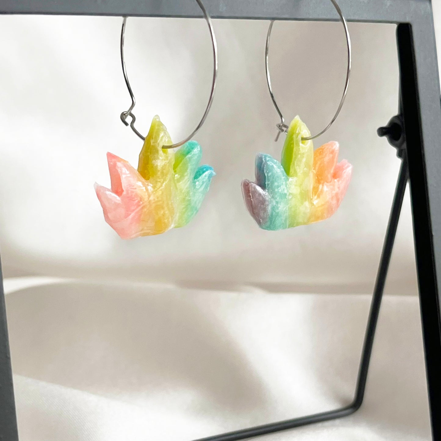 Leafy Rainbow Dangle Earrings