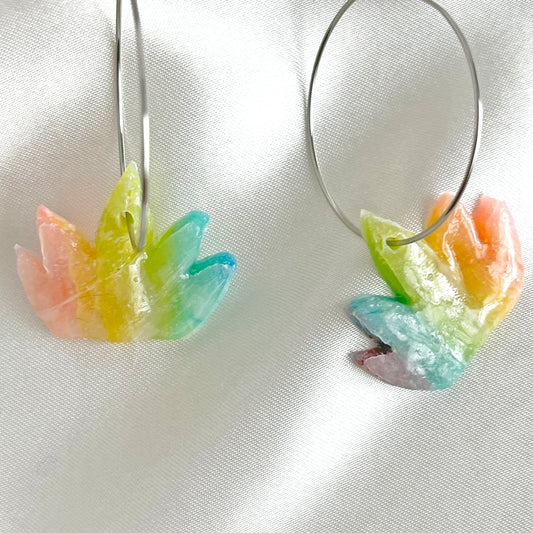 Leafy Rainbow Dangle Earrings