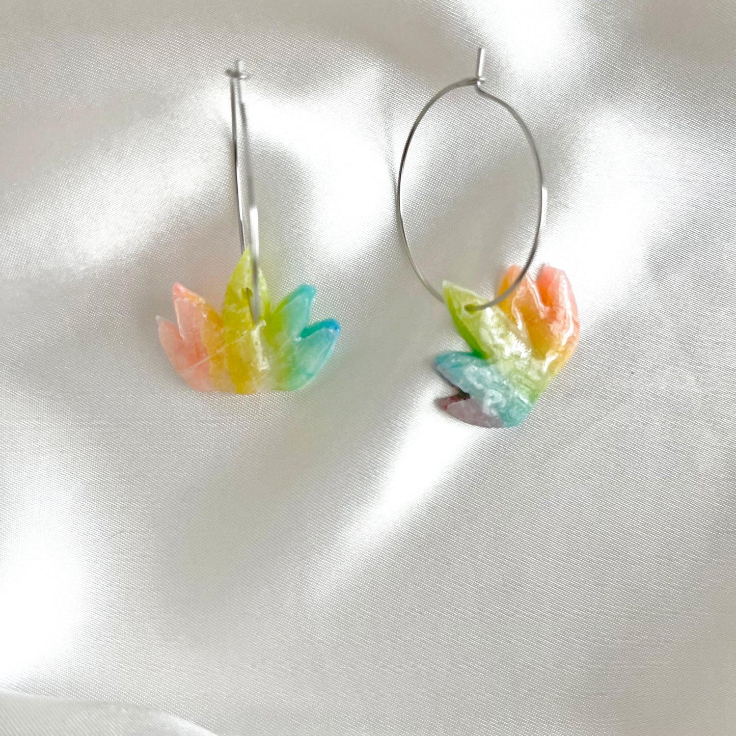 Leafy Rainbow Dangle Earrings