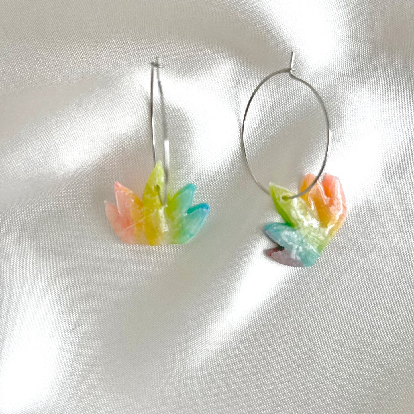 Leafy Rainbow Dangle Earrings