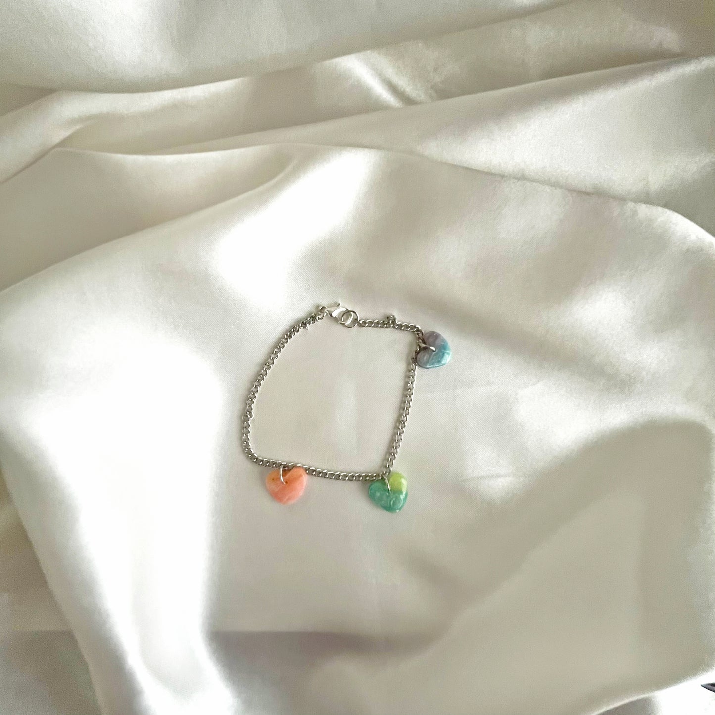 Rainbow Hearts Charm Bracelet