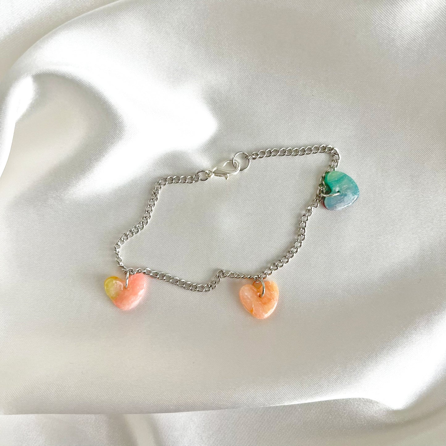 Rainbow Hearts Charm Bracelet