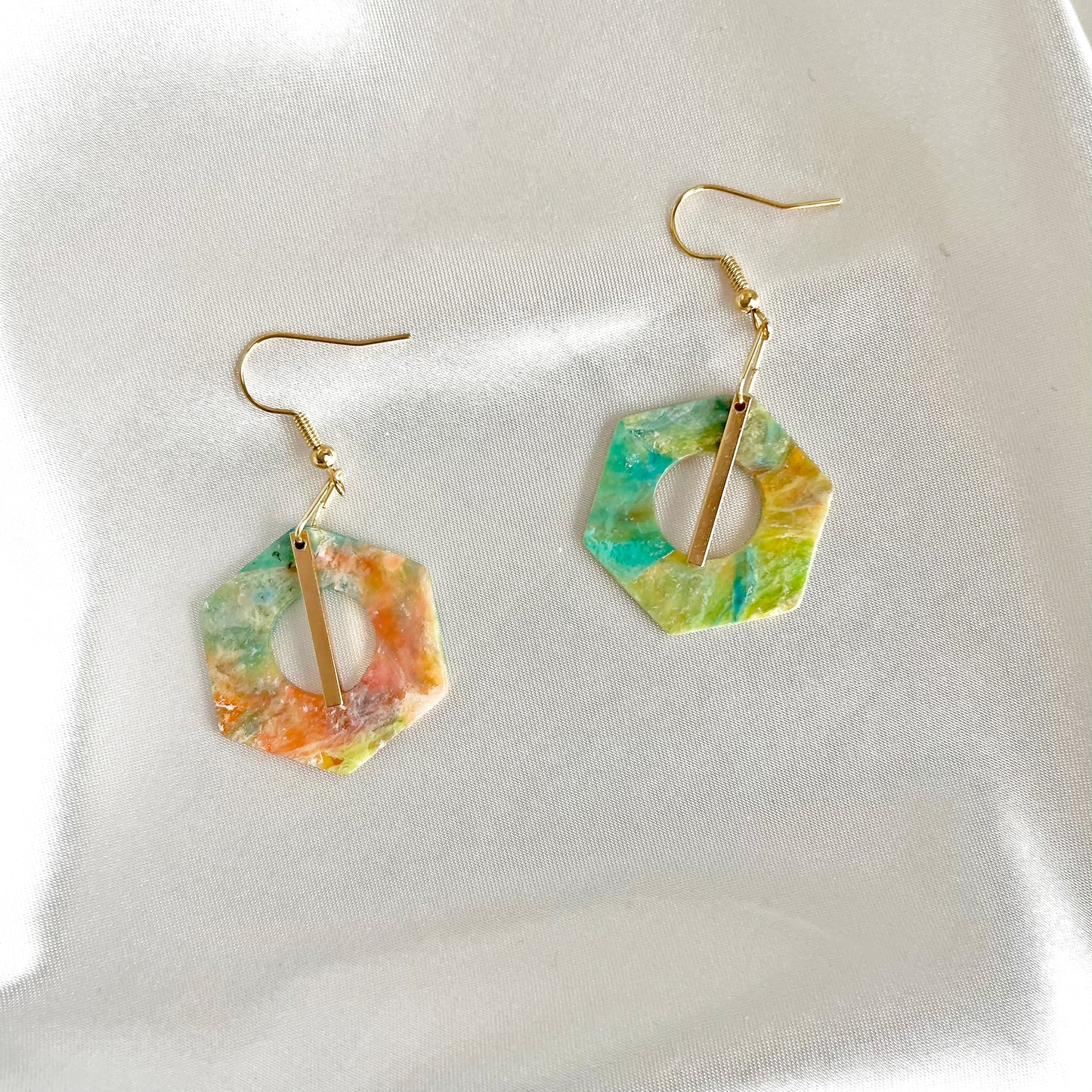 Painter's Hexagon Dangle Earrings