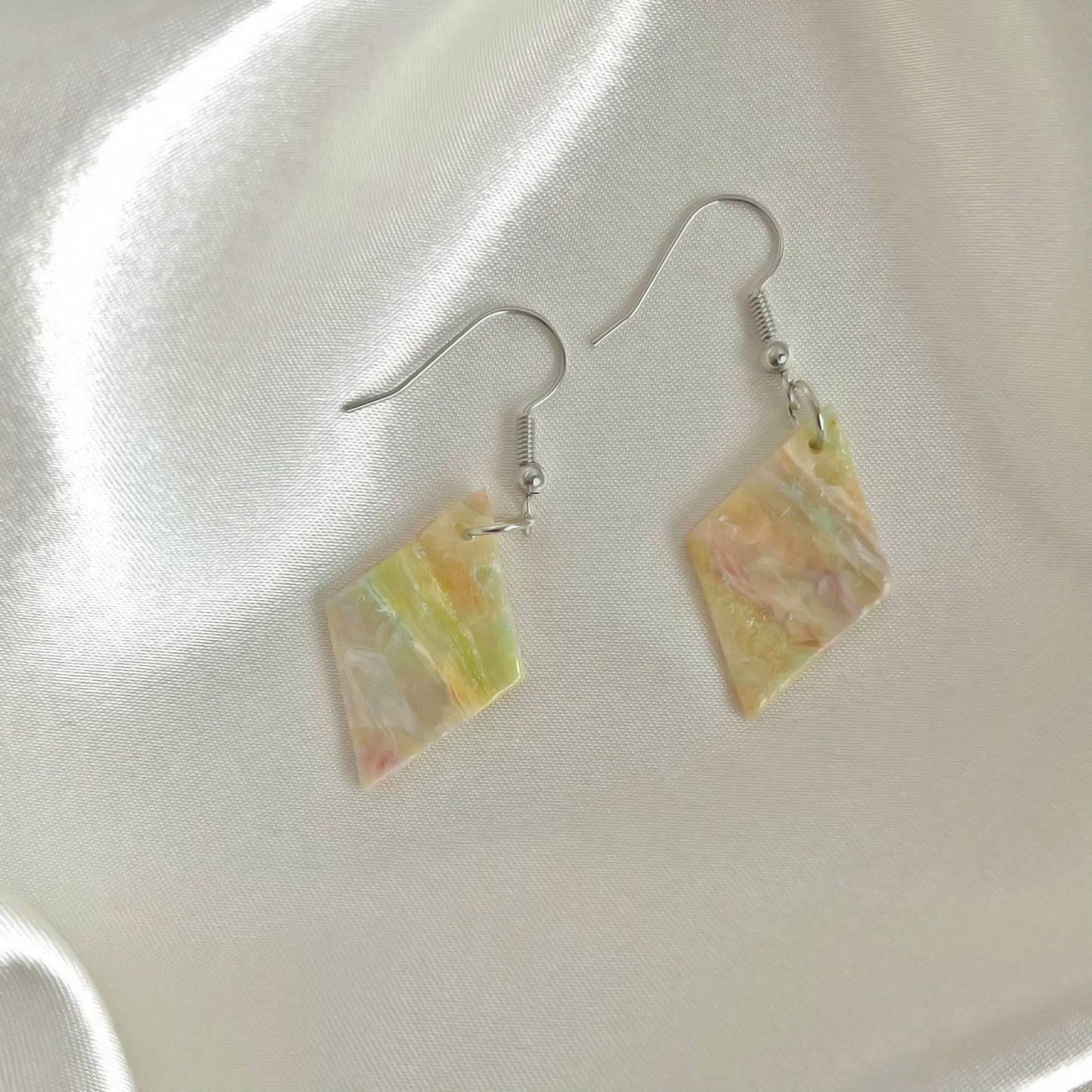 Opal Diamond Dangle Earrings