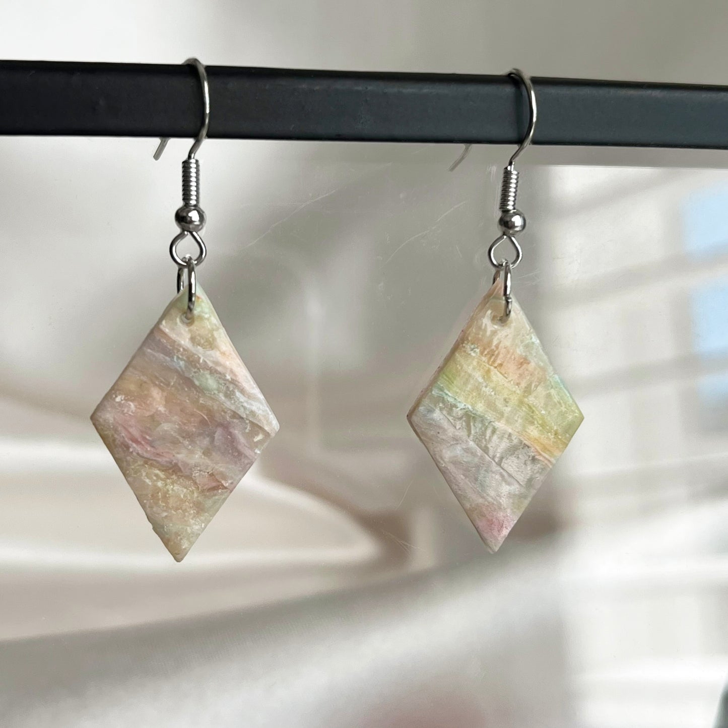 Opal Diamond Dangle Earrings