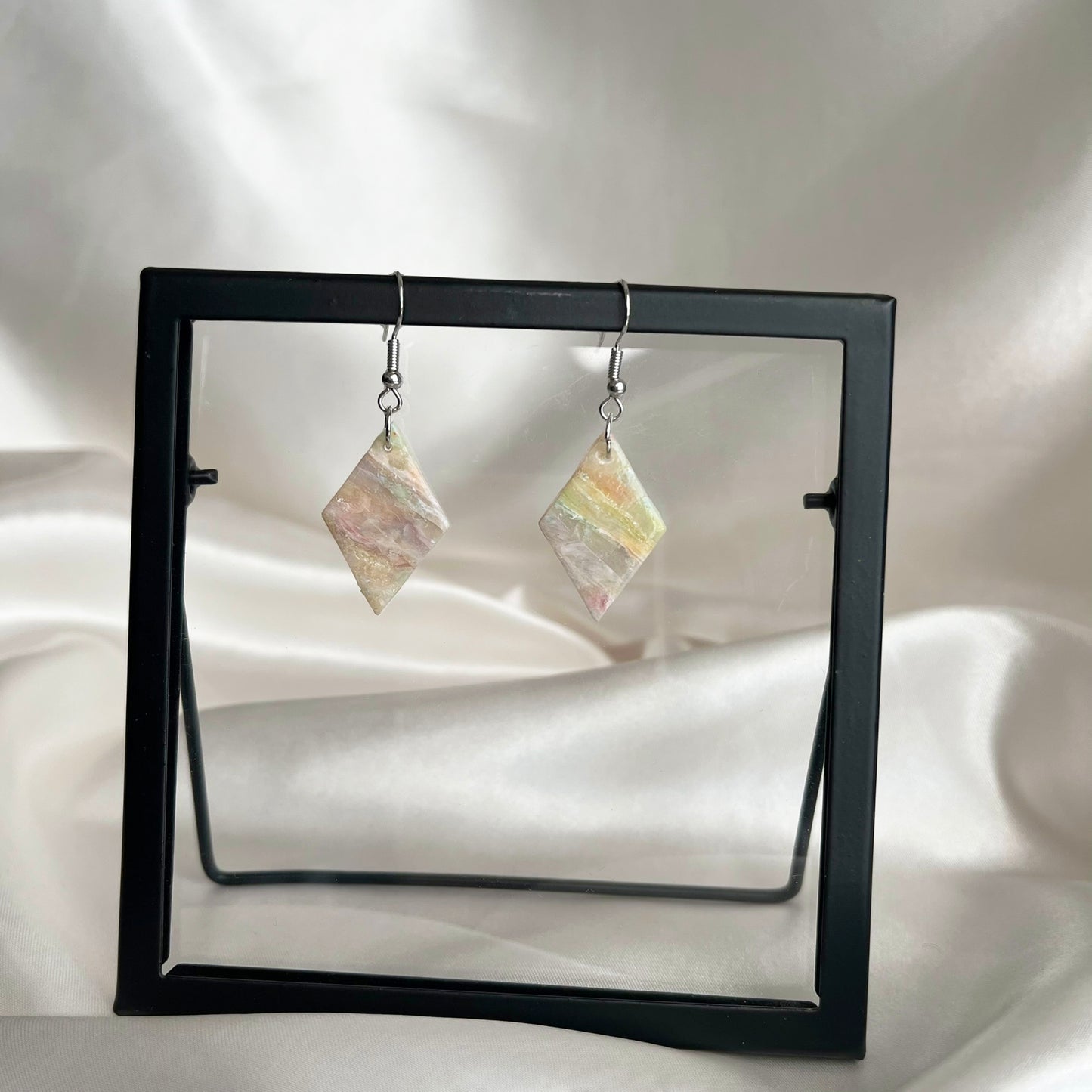 Opal Diamond Dangle Earrings