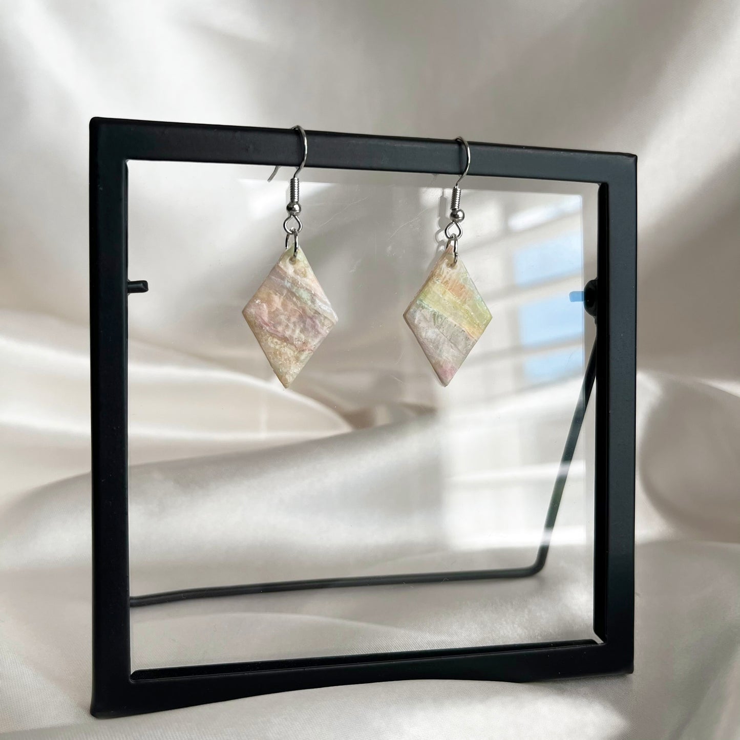 Opal Diamond Dangle Earrings