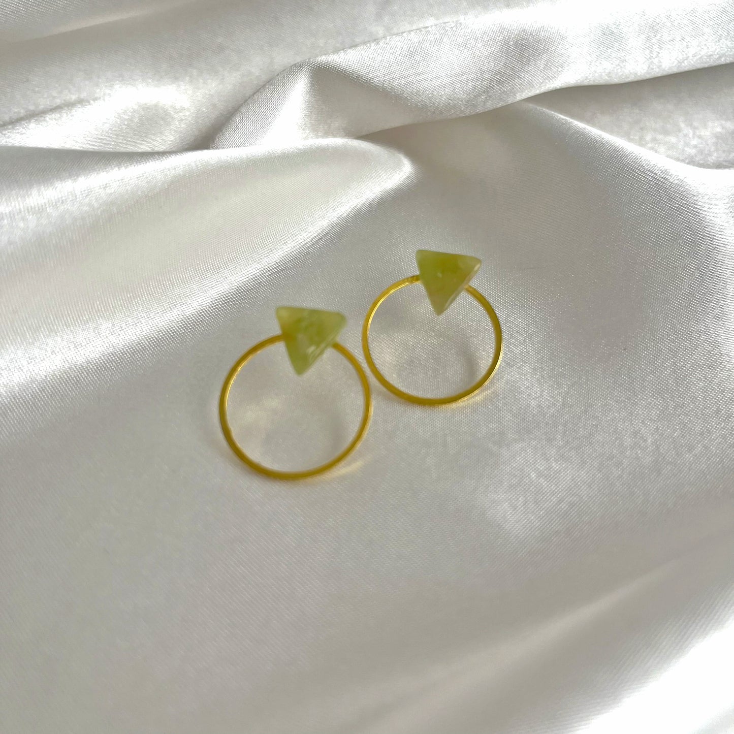 Verdant Rainbow Hoop Studs Earrings