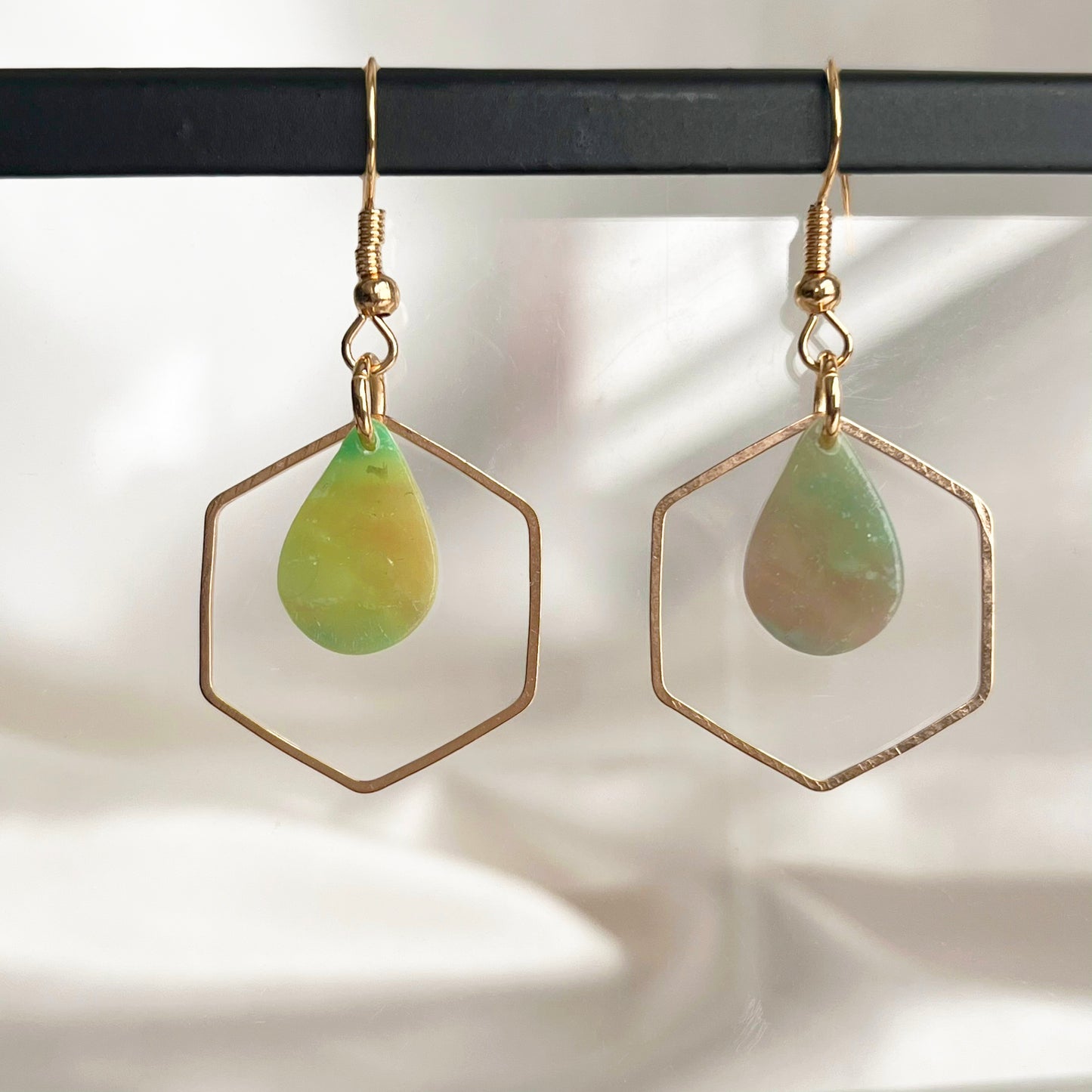 Verdant Rainbow Teardrop Dangle Earrings