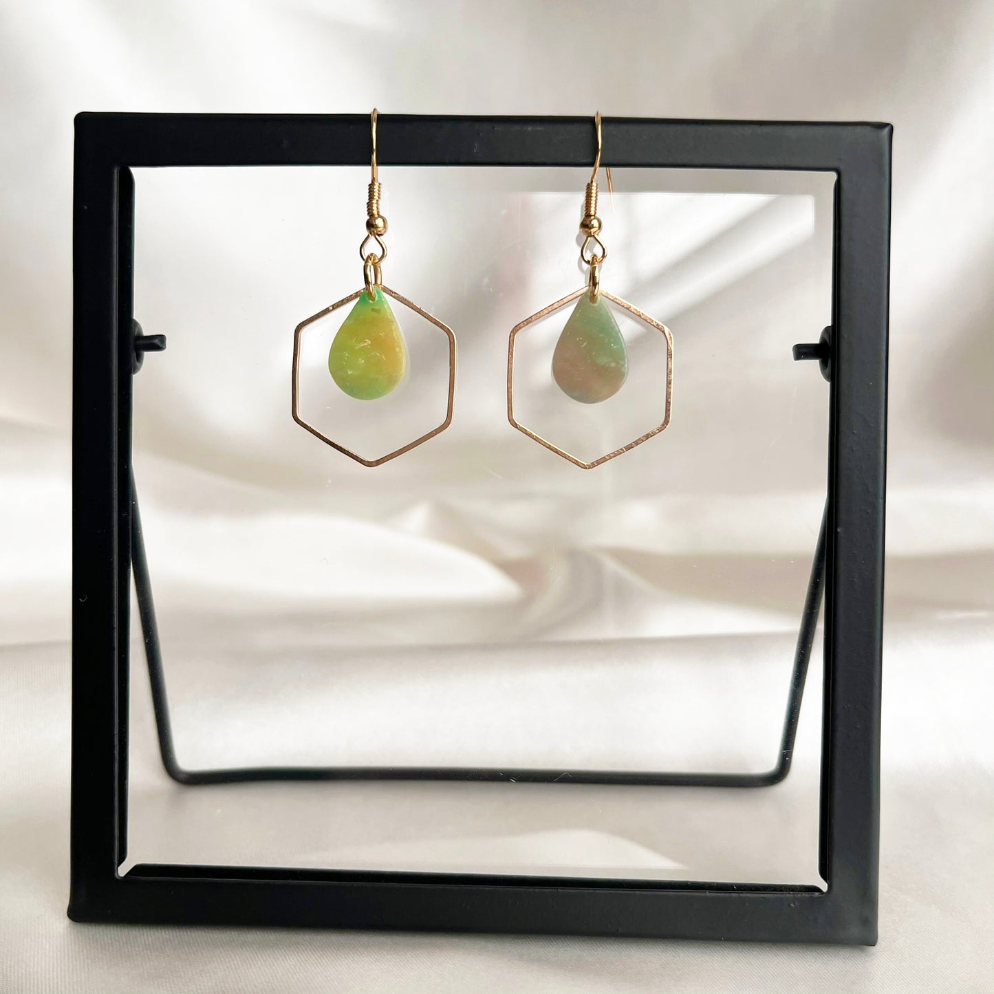 Verdant Rainbow Teardrop Dangle Earrings