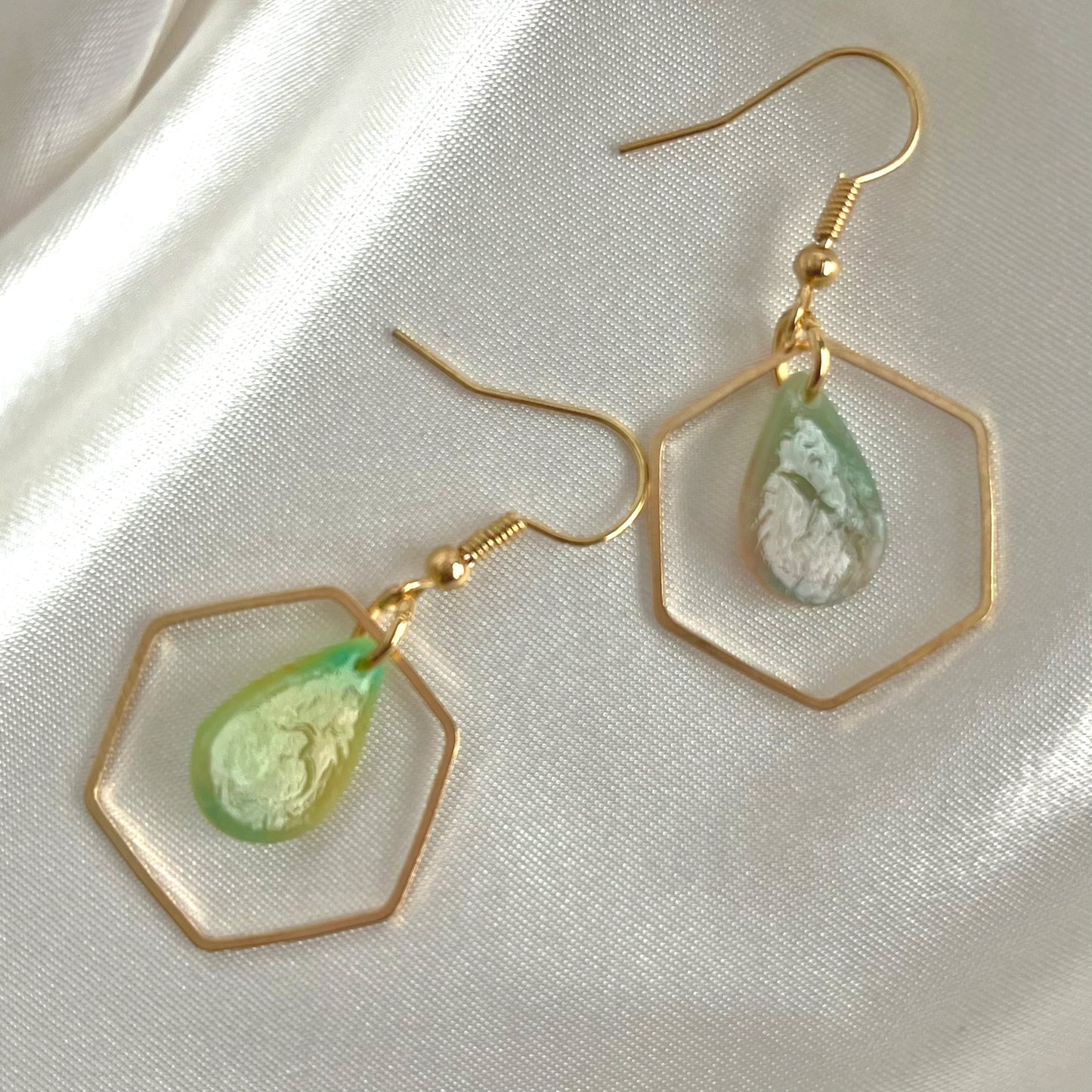 Verdant Rainbow Teardrop Dangle Earrings