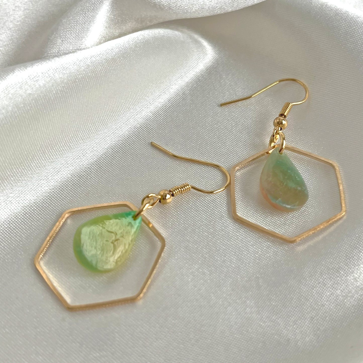 Verdant Rainbow Teardrop Dangle Earrings