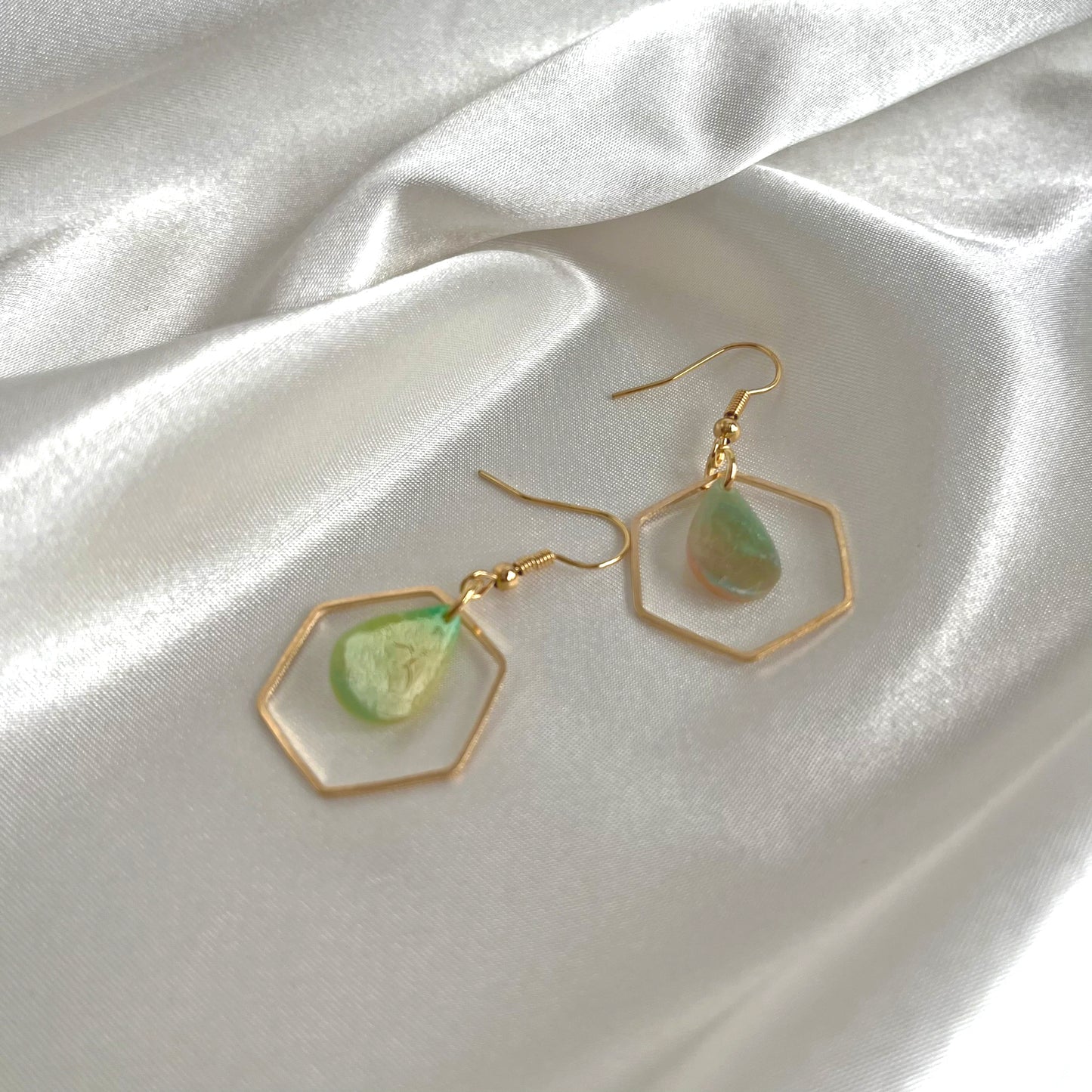 Verdant Rainbow Teardrop Dangle Earrings