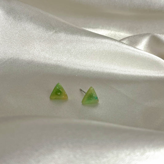 Verdant Rainbow Triangle Studs Earrings