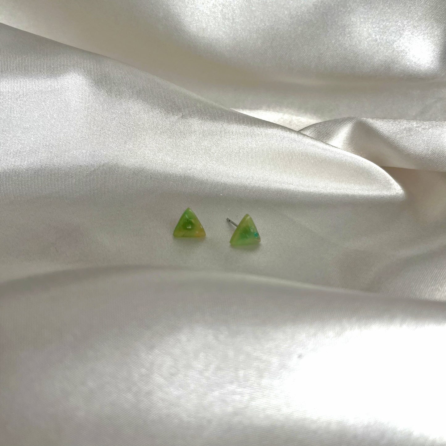 Verdant Rainbow Triangle Studs Earrings