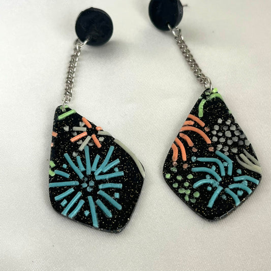 Firework Pendant Dangle Earrings