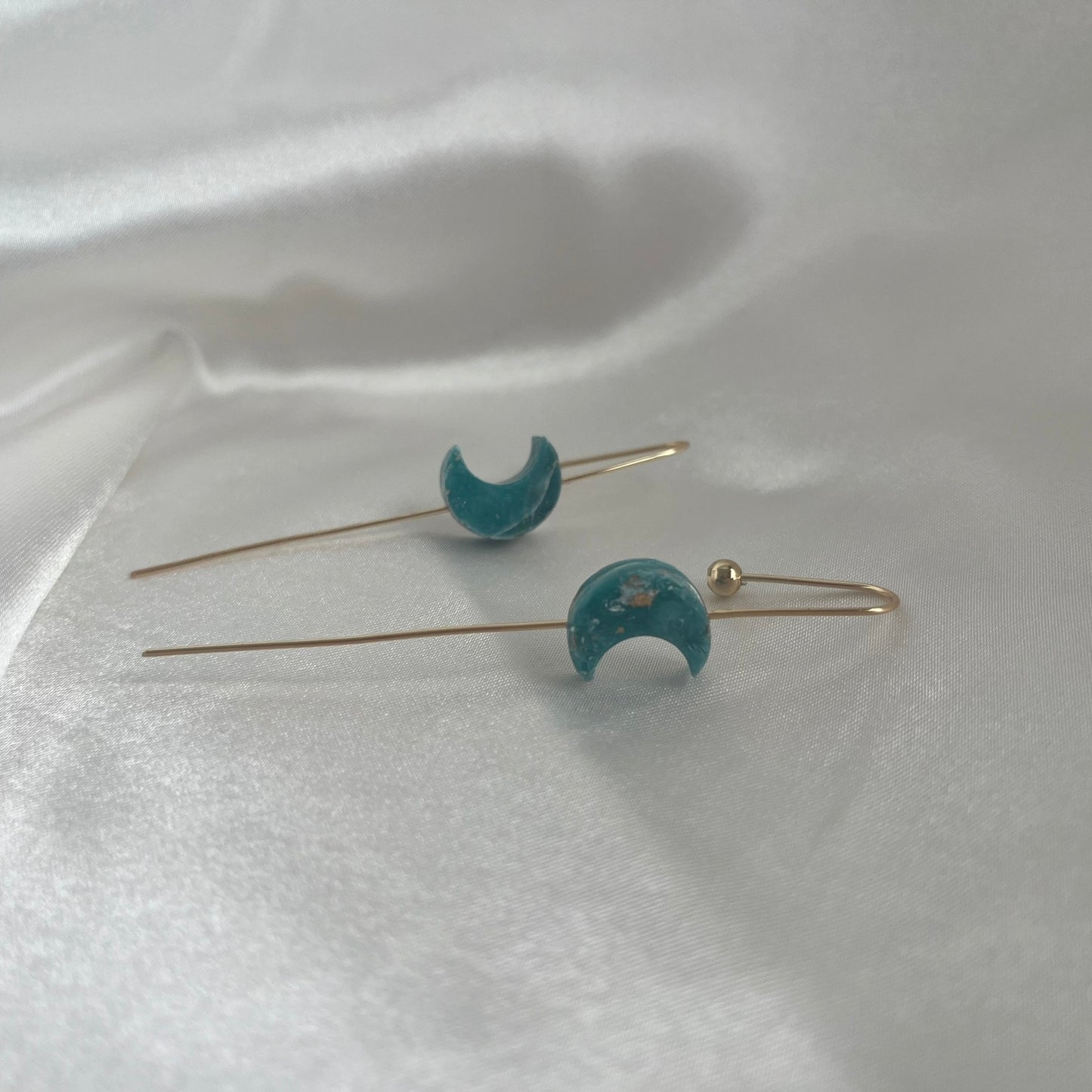 Navy to Teal Moon Ear Pins