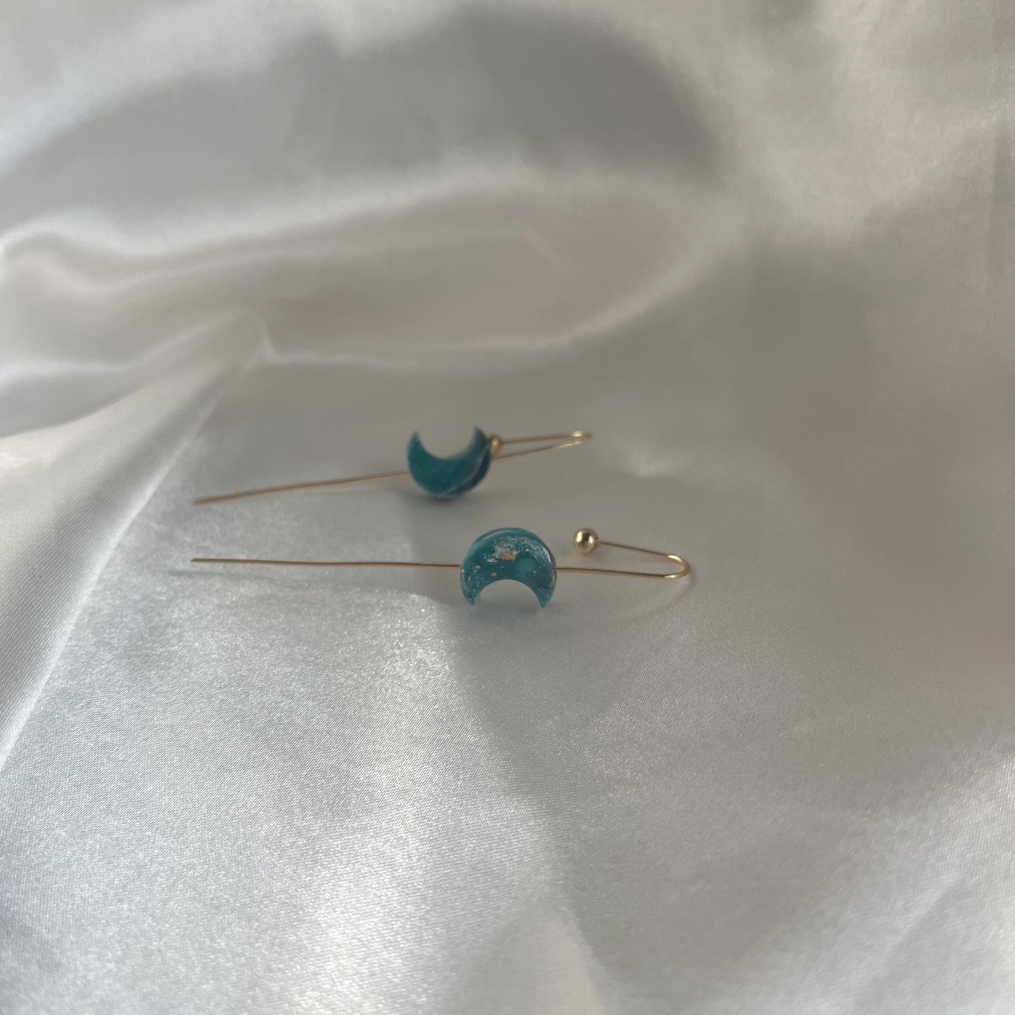 Navy to Teal Moon Ear Pins