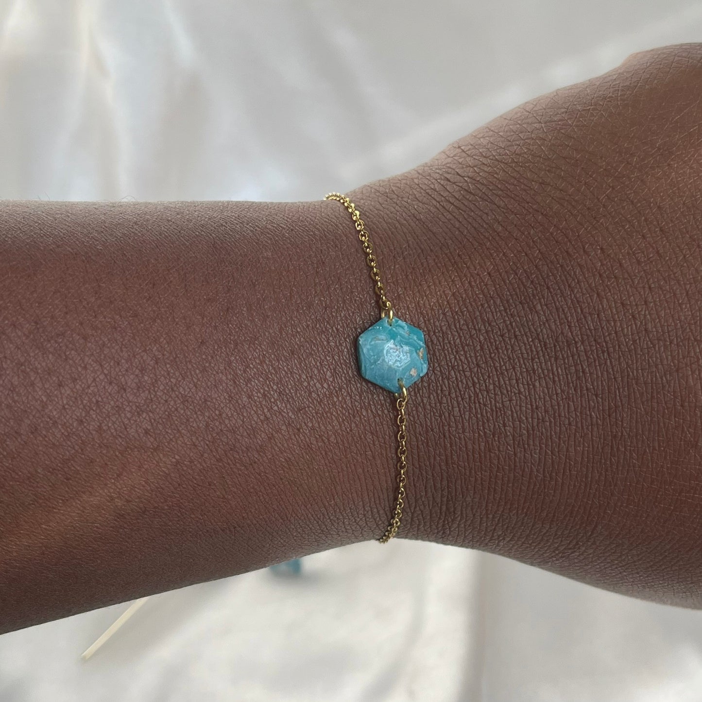 Navy to Teal Hexagon Bracelet