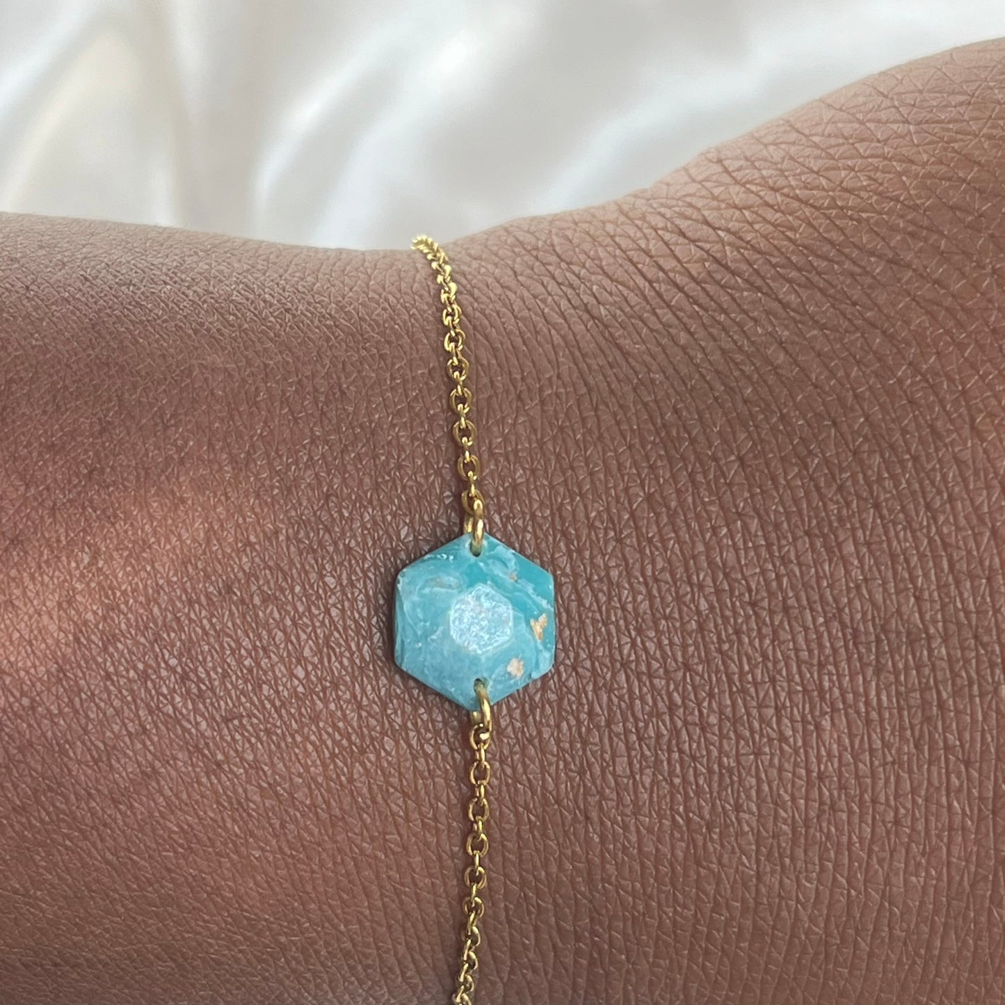 Navy to Teal Hexagon Bracelet