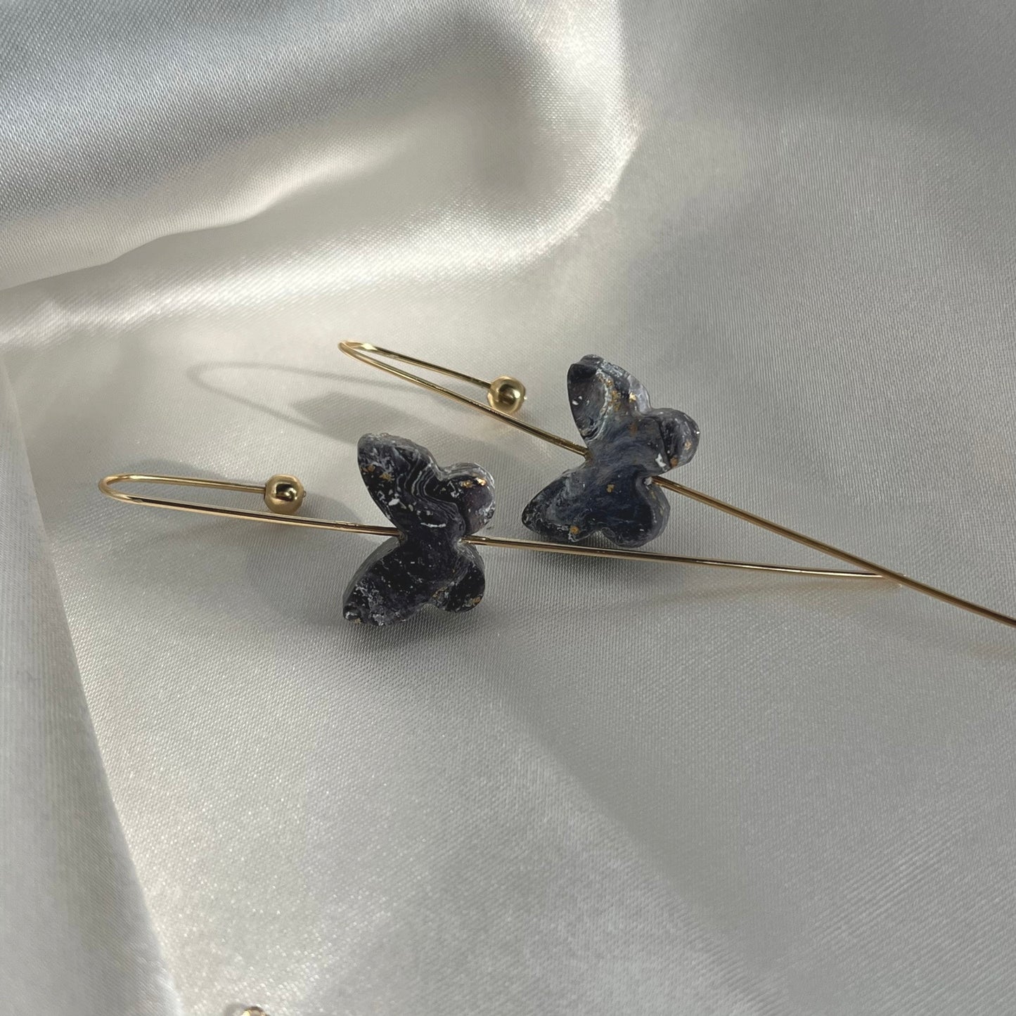 Navy to Teal Butterfly Ear Pins