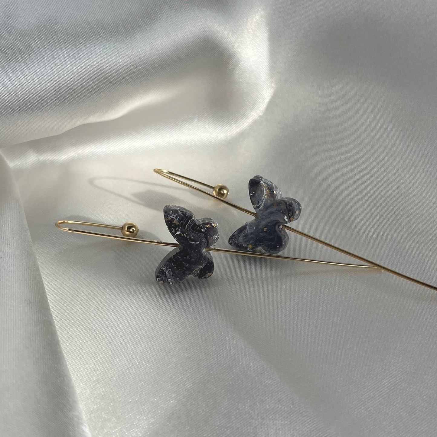 Navy to Teal Butterfly Ear Pins