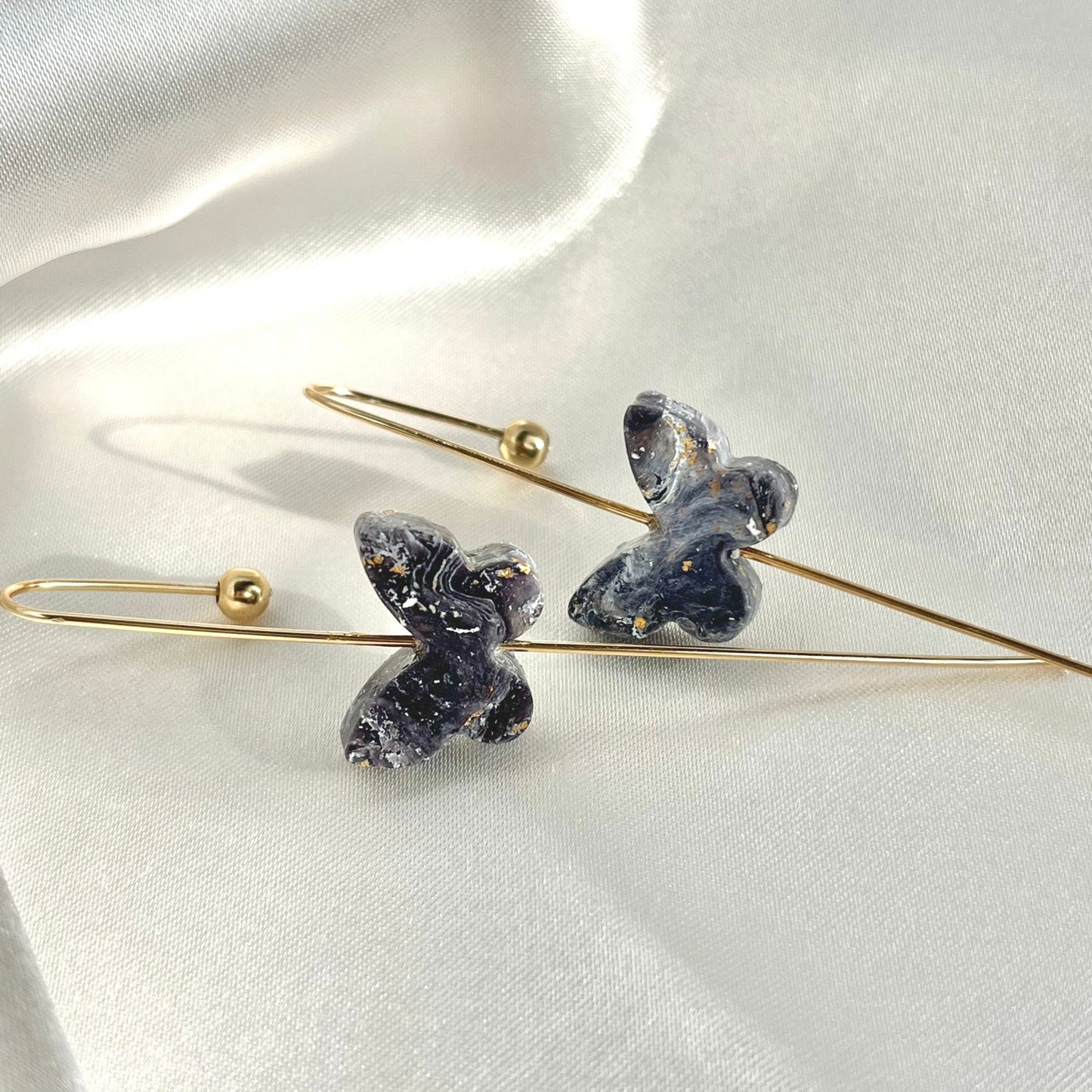 Navy to Teal Butterfly Ear Pins