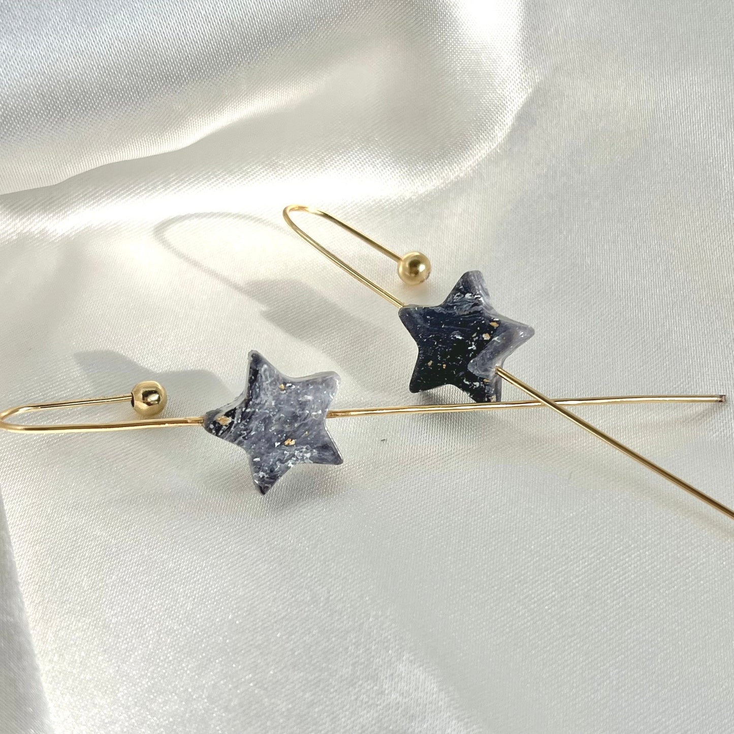 Navy to Teal Star Ear Pins