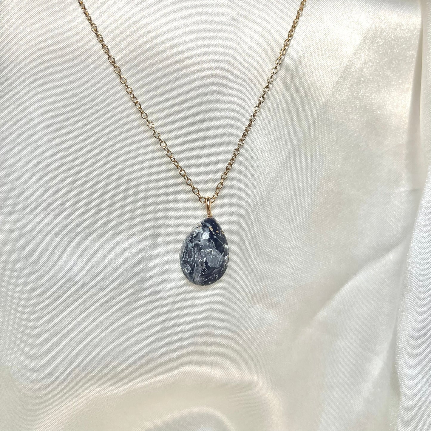 Navy to Teal Teardrop Necklace