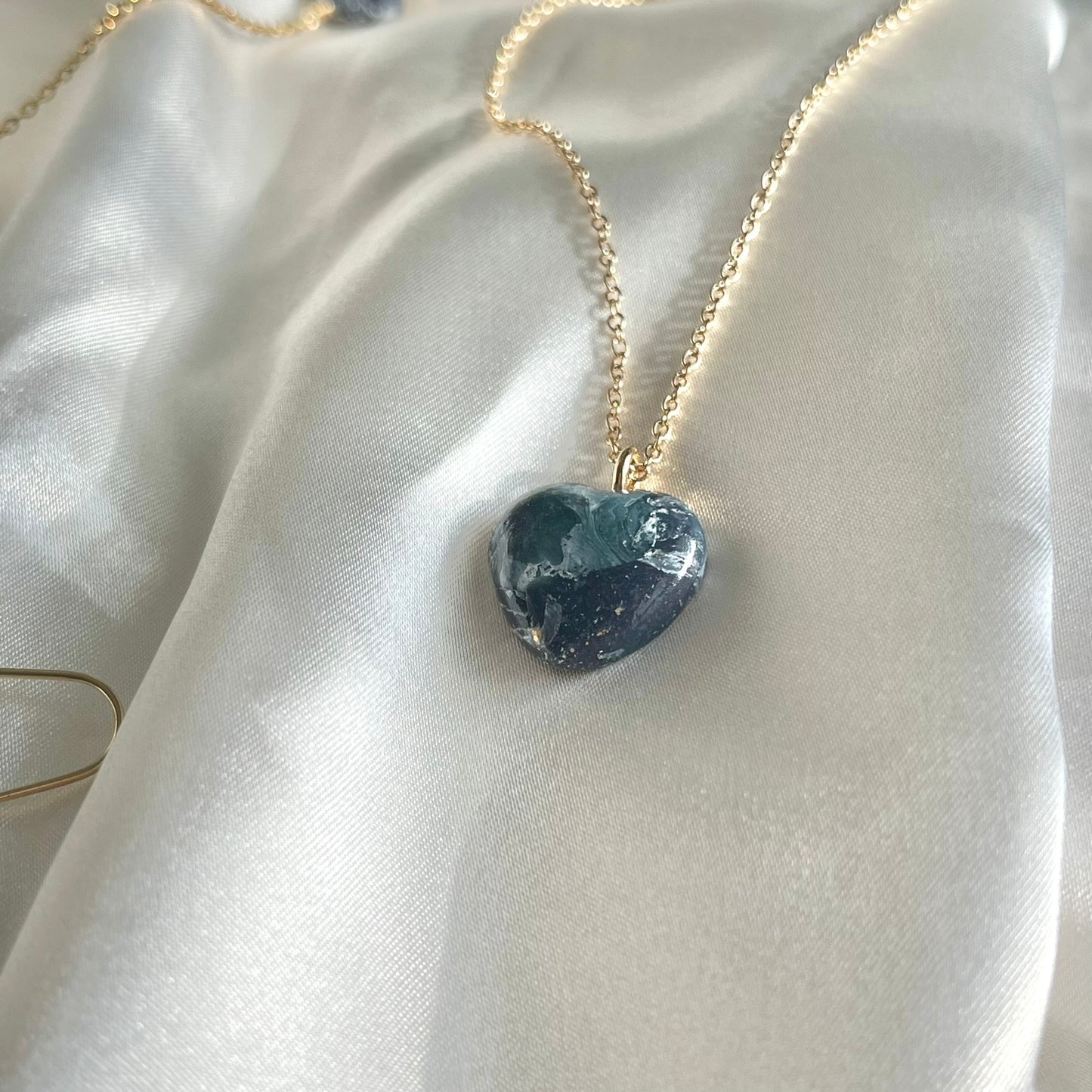 Navy to Teal Heart Necklace