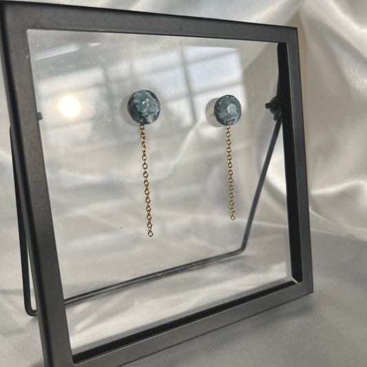 Navy to Teal Dangle Studs