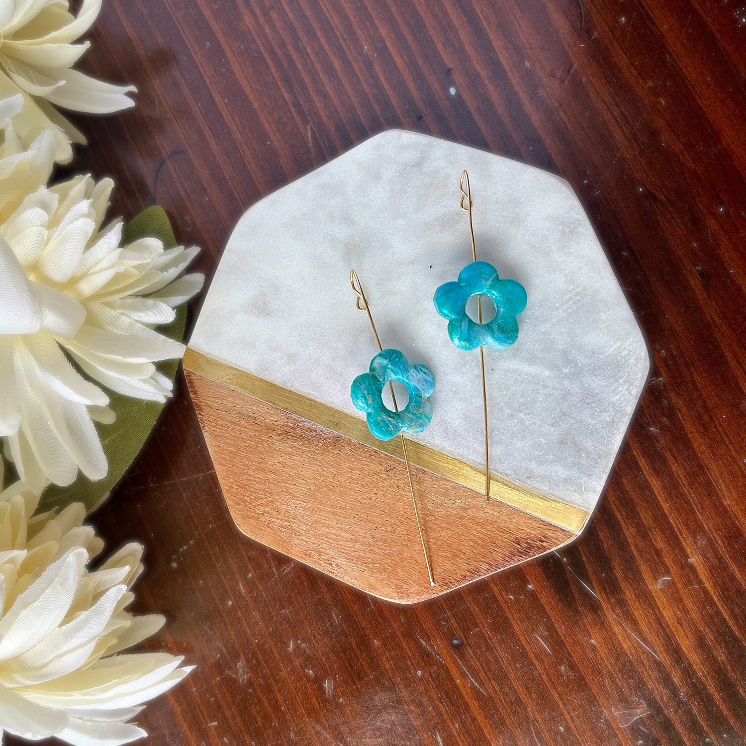 Flower Ear Pins | Ocean Breeze Collection | Polymer Clay Earrings
