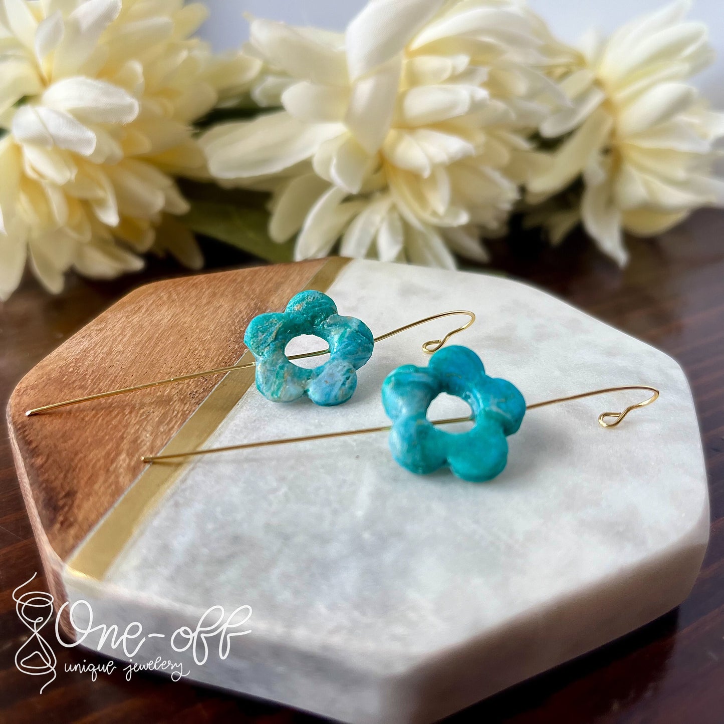 Flower Ear Pins | Ocean Breeze Collection | Polymer Clay Earrings