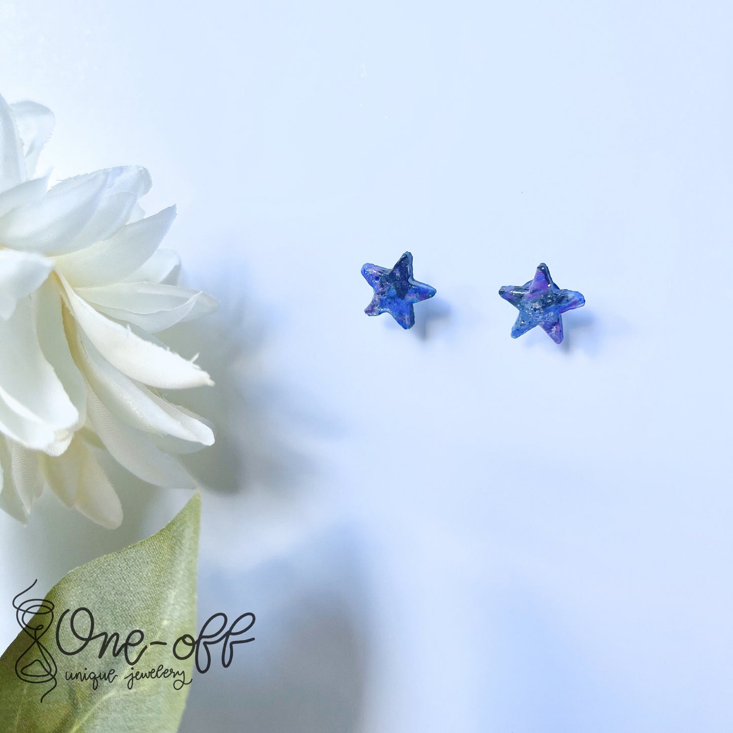 Star Galaxy Studs | Celestial Collection | Handmade Polymer Clay Earrings