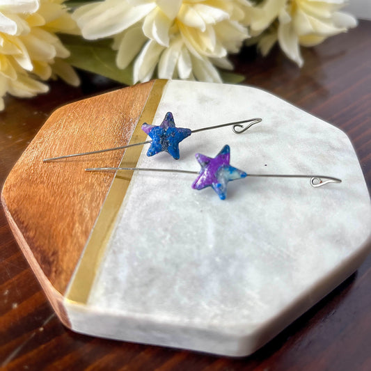 Star Ear Pins | Celestial Collection | Handmade Polymer Clay Earrings