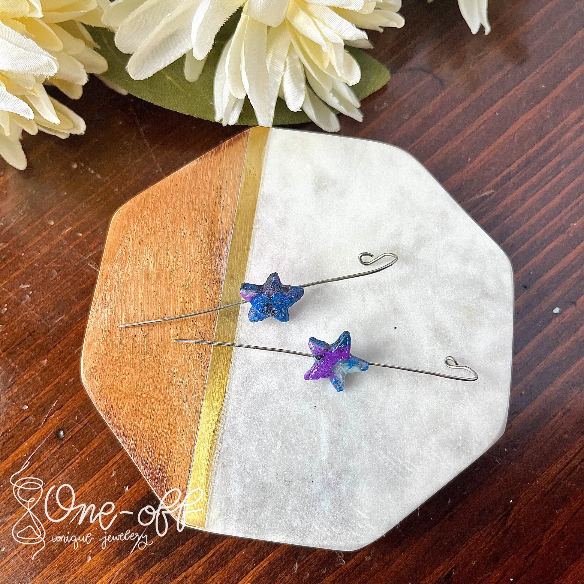 Star Ear Pins | Celestial Collection | Handmade Polymer Clay Earrings